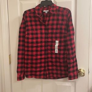 croft & barrow red and black flannel